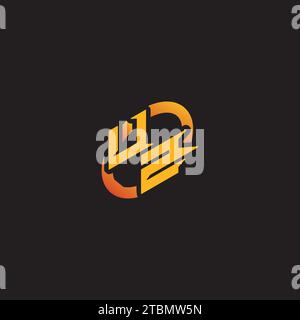ZU combination letter unique initials logo esport for gaming team, youtube, twitch Stock Vector