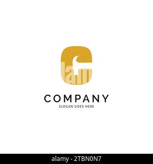 Initial Letter C and Wrench Icon Vector Logo Template Illustration Design, Repair Business and Construction Logo Design Concept Stock Vector