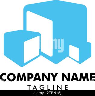 Ice Cubes Logo Design Icon Vector Illustration Stock Vector