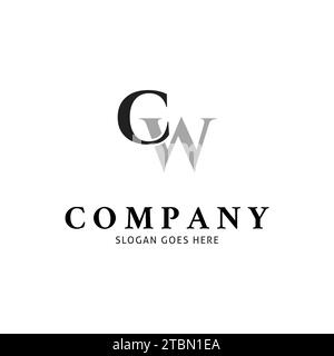 CW Letter Logo Design Template Element Stock Vector