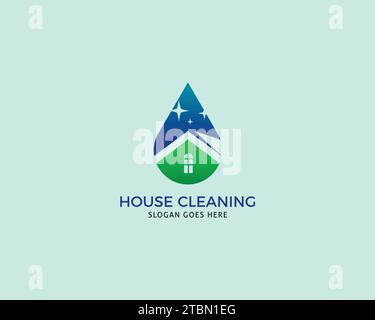 House Cleaning Logo Design Template Stock Vector