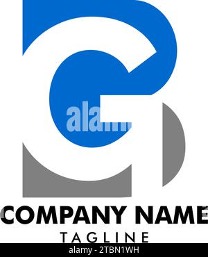 Initial Letter BG Logo Template Design Stock Vector