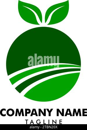 Green Nature Farm Logo Design Template Stock Vector Image & Art - Alamy