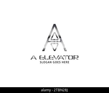 Initial Letter A Lift or Elevator Logo Vector Template Stock Vector