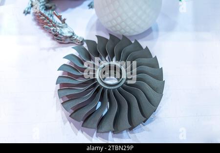 Printing 3D printer jet engine printed model metal Stock Photo