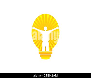 Creative People Logo with Light Bulb Concept Vector Stock Vector