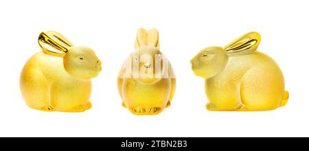 collection of golden rabbit statue Stock Photo