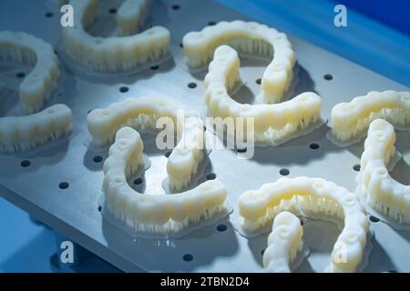lower jaw of a man created on a 3d printer Stock Photo