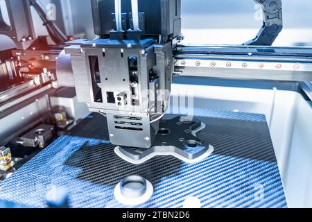 Modern 3D printer printing figure close-up macro Stock Photo