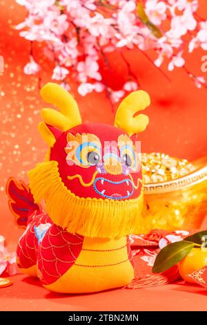 Tradition Chinese cloth doll dragon,2024 is year of the dragon Stock Photo