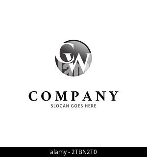 CW Letter Logo Design Template Element Stock Vector