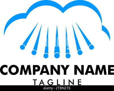 Cloud Hail Logo Vector Icon Stock Vector