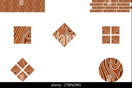 Set of Vector logo parquet, laminate, flooring, tiles Stock Vector