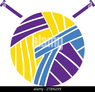 Yarn and knitting needles logo for craft related site or business Stock Vector