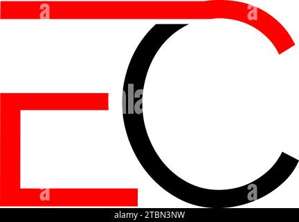 Initial Letter EC Logo Template Design Stock Vector