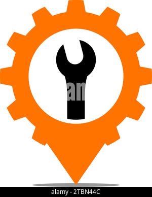 Pin Repair Logo Design Element Stock Vector