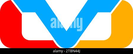 Initial Letter MV Logo Template Design Stock Vector