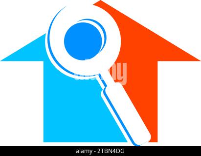 House Searching Logo Design Template Stock Vector