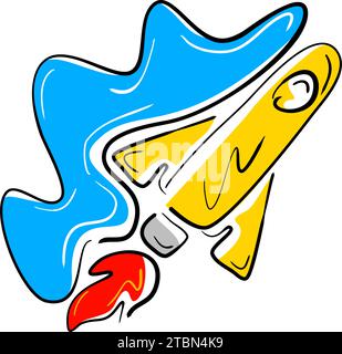 Rocket Cloud Logo Design Template Stock Vector