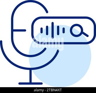 Searching the web with personal voice assistant. Pixel perfect, editable stroke icon Stock Vector