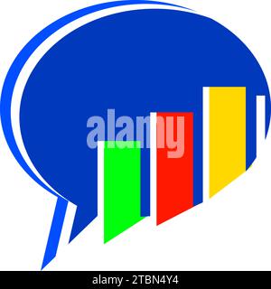 Business Chat Stats Logo Design Template Stock Vector