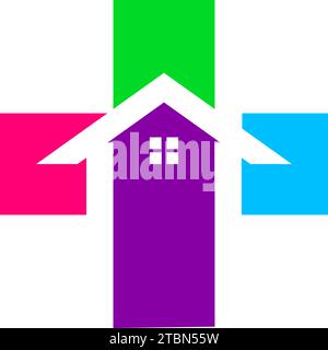 Medical House Logo Design Template Element Stock Vector