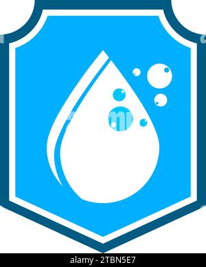Waterproof Water Shield Logo Template Stock Vector