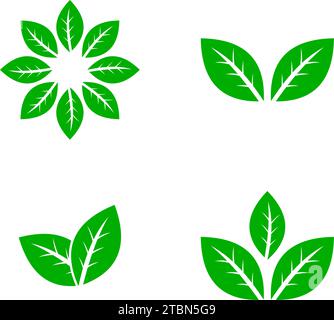 green leaves, logo template Stock Vector Image & Art - Alamy