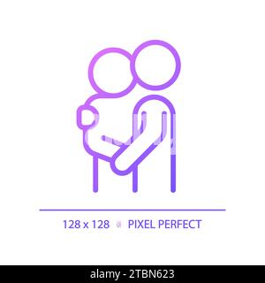 2D thin linear simple gradient caretaking icon Stock Vector