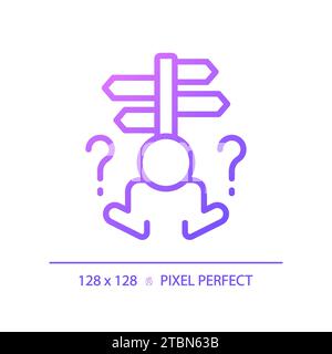 2D thin linear simple gradient indecisiveness icon Stock Vector