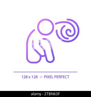 2D thin linear simple gradient anxiety icon Stock Vector
