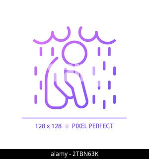 2D thin linear simple gradient despair icon Stock Vector