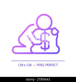 2D thin linear simple gradient greed icon Stock Vector