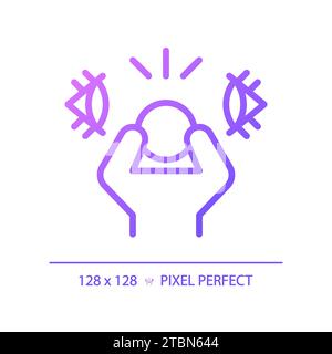 2D thin linear simple gradient paranoia icon Stock Vector