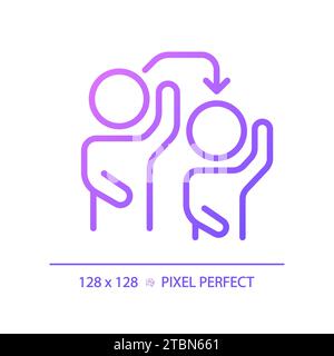 2D thin linear simple gradient imitation icon Stock Vector