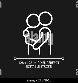 2D thin linear simple white caretaking icon Stock Vector