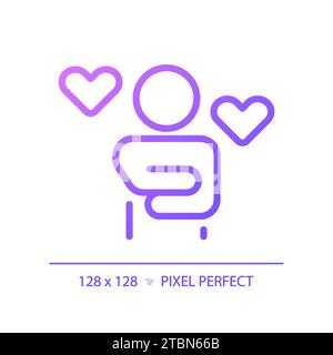 2D thin linear simple gradient self care icon Stock Vector