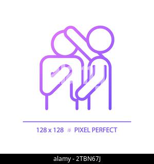2D thin linear simple gradient empathy icon Stock Vector