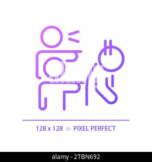 2D thin linear simple gradient discrimination icon Stock Vector