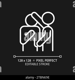 2D thin linear simple white empathy icon Stock Vector