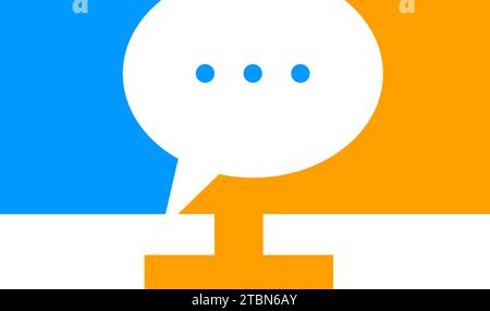 Computer Testimonial Icon Logo Design Element Stock Vector