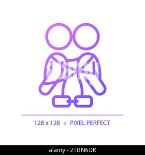 2D thin linear simple gradient codependency icon Stock Vector