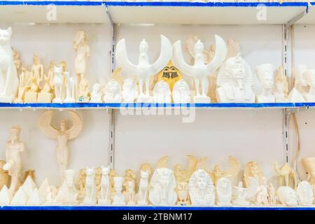 Alabaster factory products in the souvenir shop. Culture and traditions ...
