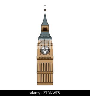 Big Ben . flat vector illustration isolate on a white background. easy to use Stock Vector