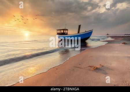 Old Fishing Boat, Beach, Ahlbeck, Usedom Island, Mecklenburg Western  Pomerania, Germany Stock Photo - Alamy