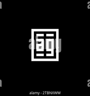 AG initial logo with square rectangular shape style design ideas Stock Vector