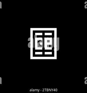 CE initial logo with square rectangular shape style design ideas Stock Vector