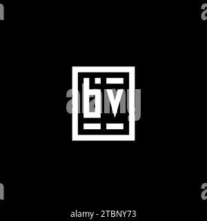 BV initial logo with square rectangular shape style design ideas Stock Vector