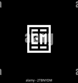 CM initial logo with square rectangular shape style design ideas Stock Vector