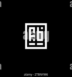 FB initial logo with square rectangular shape style design ideas Stock Vector